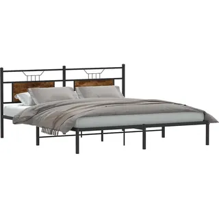 vidaXL Bettgestell ohne Matratze Räuchereiche 160x200 cm Holzwerkstoff - Braun