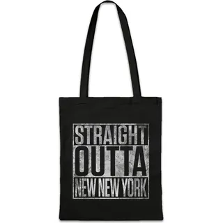 Urban Backwoods Straight Outta New New York, Stofftasche, Farbe: Schwarz - Schwarz