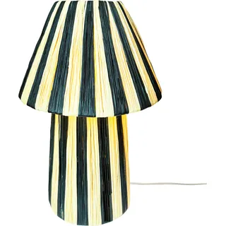 Boho Deko Tischlampe Nachttischlampe Morjan Beige Schwarz - Beige