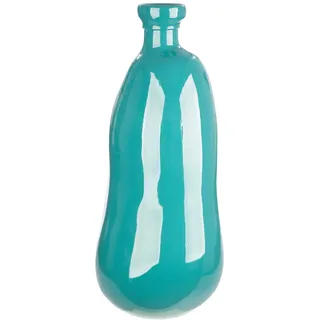 GILDE Bodenvase Sylt aus Glas - blau - Höhe 51cm x Ø 22cm - Europäische Herstellung - dekorative Glasvase