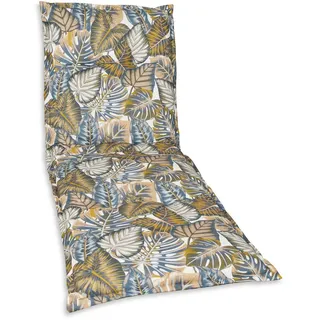 Liegenauflage , Braun, Creme, Lila, Schwarz, Kupferfarben , Textil , Blätter , Füllung: Schaumstoff, Vlies , 63x9x190 cm , Made in Germany , hochwertige Qualität , Gartenmöbel, Gartenpolster & Auflagen, Liegenauflagen