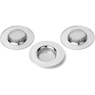 Qinglele Abflusssieb, Küchen Spüle Sieb, Sieb Edelstahl Waschbecken, Verhindern Verstopfung, Außendurchmesser 2.75 Zoll /7CM 3 Stück (Klein)