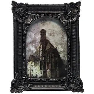 BILXIM Vintage-Bilderrahmen, 10,2 x 15,2 cm, Antik-Schwarz, verziert, gewölbt, zum Aufhängen an der Wand oder als Tischdekoration, Retro-Gothic-Heimdekoration, Fotogalerie-Kunst