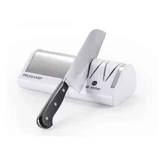Macom Just Kitchen 827 Prosharp Professioneller elektrischer Messerschärfer, Edelstahl, Weiß und Stahl