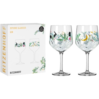 Ritzenhoff & Breker RITZENHOFF Botanic Glamour #7 #8 je 720 ml - 2er-Set - Serie - 2 Kelche mit Sterne-Mond-Motiv - Made in Germany