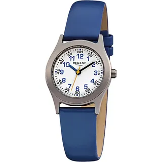 Regent Kinder-Armbanduhr blau Analog F-947 Leder-Armband D2URF947