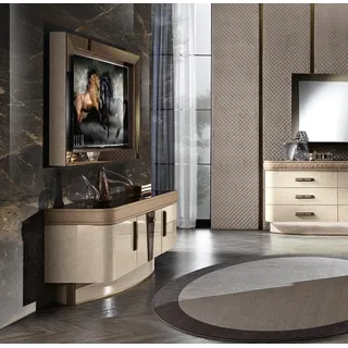 Set Modern Wohnwand Kommode RTV Wohnzimmer Wohnwände Wohnzimmer Set TV-Rahmen - Beige