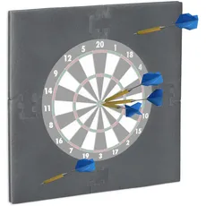 Relaxdays Dartscheibe Schutzring "R6", Wandschutz für 45 cm Dartboard, EVA, Dart Auffangring HBT: 71 x 71 x 3 cm, grau