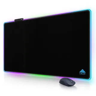 Cacoy 1100x600 mm RGB Gaming-Mauspad XXL, 9 Beleuchtungs-Modi Led, Übergröße Schreibtischunterlage, Rutschfester Gummiunterseite Computer Mousepad, Deko Mouse Pad für Zuhause, PC und Büro, Schwarz