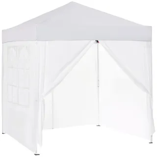 Outsunny Faltpavillon, Stahl, Oxford, Weiß , Metall, Textil , 2x2.4x2 cm , Sonnenschutz, Pavillons