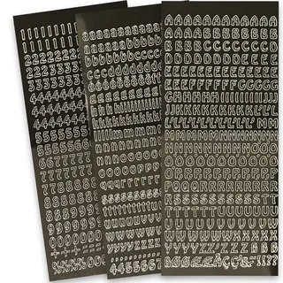 WIKAKERZEN Sticker Buchstaben-Set Groß- und Kleinbuchstaben mit Zahlen zum Beschriften von glatten Flächen wie Kerzen zur Taufe Kommunion oder Hochzeit (Schwarz, Schriftart Gerade)