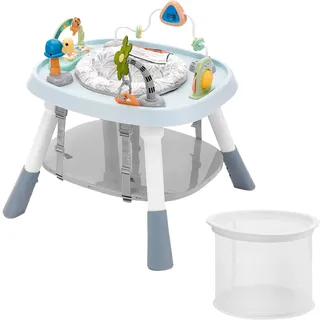 VEVOR Baby-Aktivitätscenter, interaktives Spielcenter, 360° drehbarer Sitz und einstellbare Höhe, Hüpfburg und Spieltisch für Kleinkinder mit Entwicklungsspielzeug, Musikliedern, für Kinder ab 6 Monaten