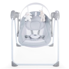 Chicco Relax & Play Elektronische Babywippe ab 0 Monaten bis 9 kg,Verstellbare Wippe und Babyschaukel mit 5 Geschwindigkeiten,Spielbogen mit 12 Melodien und 2 Plüschtieren, Kompakte Schließung-Grau