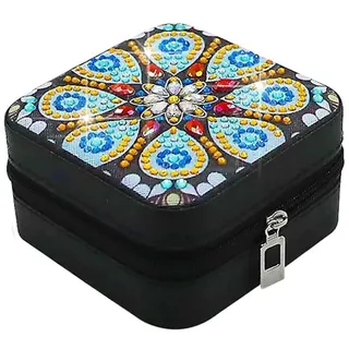 Diamond Painting Basteln DIY Diamant Malerei Schmuckschatulle Halskette Organizer Mandala Blumen Handwerk Kit, Kinder Aktivität Geschenkegeburtstag Muttertag DIY Geschenke Set für Mama Frauen