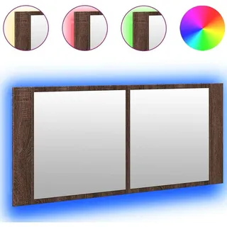 vidaXL LED-Spiegelschrank 100 cm braun