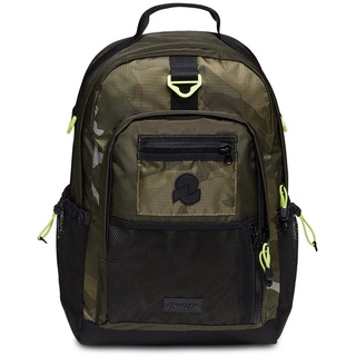 Invicta Freeact Büro-Rucksack Camo, Grün, Icon, Rucksack mit Laptopfach 39,6 cm (15,6 Zoll), Trinkflaschentasche und Tasche mit Organizer, Reisen, Arbeit, für Herren und Damen, militär-grün, Taglia