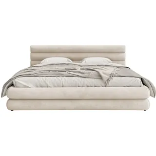 Selsey Polsterbett Alegre Hellbeige Samt 160x200 cm , Textil , 160x200 cm , Schlafzimmer, Betten, Polsterbetten