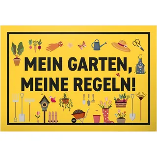 DankeDir! Mein Garten - Schild 30 x 20 cm - Deko Geschenkidee Freundin Nachbarn Karte Geschenk - Türschild Geburtstagskarte Wanddeko lustiger Spruch Geburtstagsgeschenk Spruchschild
