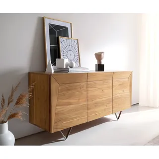 DeLife Sideboard Kayu 145 x 70 x 40 cm Akazie Natur / Hellbraun