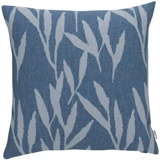 Dekokissen NEUTEX FOR YOU "Arosa-ECO" Gr. 2, blau (jeansblau, geblümt), B:48cm L:48cm, Bezug: 53% Polyester, 44% Baumwolle, 3% sonstige Fasern, Dekokissen_Sitzkissen_Kissenhüllen, Dekokissen, ohne Füllung
