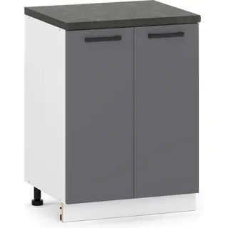 Küchenschrank stehend 2D Unterschrank 60cm Graphit