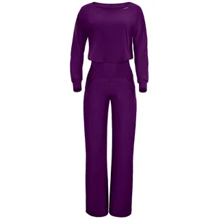 Winshape Damen Functional Comfort Jumpsuit JS101LSC, Comfort Style, Fitness Freizeit Yoga Pilates, Dark-Plum