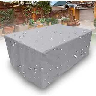 Abdeckung Gartenmöbel, Rechteckige Für Gartentisch Möbelset, Schneeschutz Wasserdicht Staubdicht Anti-UV Atmungsaktives, Wasserdicht & Winterfest Oxford 210D, 123 * 61 * 72 cm - Grau