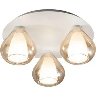Lila - Runde Deckenleuchte D.40cm Fabas Luce - Wandleuchte mit 3 E27 LED-Glühbirnen MAX 40W - Bernstein - Gelb