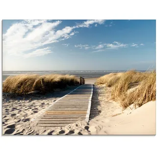 Artland Glasbild »Nordseestrand auf Langeoog - Steg«, Strand, (1 St.), in verschiedenen Größen, beige