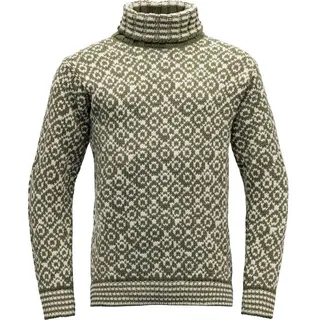 Devold of Norway Svalbard Wool High Neck Olive/Offwhite XL
