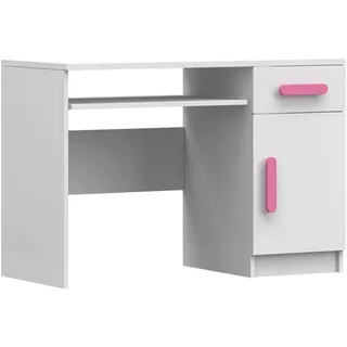Deine Möbel 24 Kinderschreibtisch Inge 08 110/75/50 cm Weiß/Rosa , Weiß, Rosa , Holzwerkstoff , 110x75x50 cm , Babymöbel & Kindermöbel, Kinderzimmer & Jugendzimmer, Kinderschreibtische
