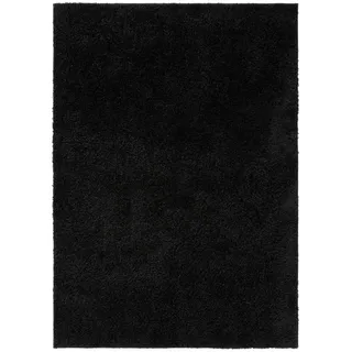 benuta Hochflorteppich Soho Schwarz 160x230 cm , Kunststoff , Uni , Rechteckig , 160x230 cm , Oeko-Tex® Standard 100 , pflegeleicht , Teppiche und Böden, Teppiche, Hochflorteppiche & Shaggys