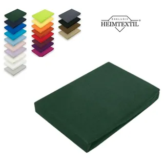 EXKLUSIV HEIMTEXTIL Spannbettlaken Jersey 60 x 120 - 70 x 140 cm Dunkelgrün