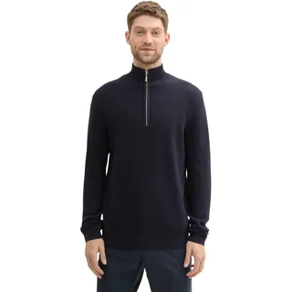 TOM TAILOR Troyer in Feinstrick-Optik, blau