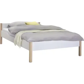 Paidi Bett , Weiß, Birkefarben , Holzwerkstoff , Birke , massiv , 120x200 cm , Schlafzimmer, Betten, Einzel- & Doppelbetten