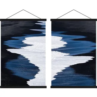 Sanauto A1 Posterleiste Posterschiene Posterleisten 61CM, Magnet Magnetische Holz Poster Aufhänger Halter Rahmen Leisten Bilder Bild Bilderleiste Bilderrahmen 60x90 61x91.5(61cm, Schwarz, 2 Packungen)