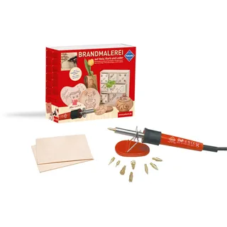 Pebaro Bastelset Brandmalerei 6 Brennspitzen 3 Brennstempel 2 Holzplatten