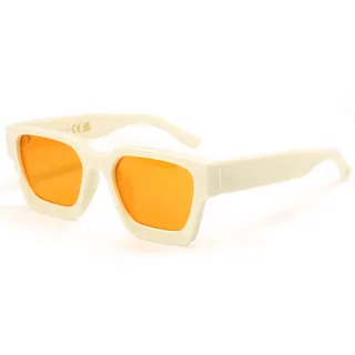 SHEEN KELLY Retro Rechteckige Sonnenbrille Herren Damen Polarisierte Dicke | Trendy Quadratischer Klobige Schmaler Rahmen Farbige UV400-Linse Schwarzer Schildpatt Mode Fahrbrille