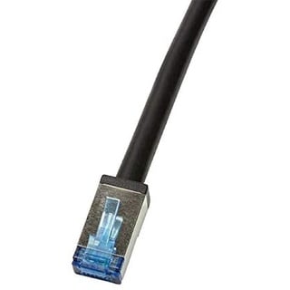 Logilink CQ7033S RJ45 Netzwerkkabel, Patchkabel CAT 6a S/FTP Schwarz Geschirmt, UV-Beständig,