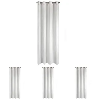 Eurofirany Elicia Vorhang - 1 STK. Glatt Glitzer, Schimmernd Glitter, Transparent, 8 Ösen, Gardinen, Durchsichtig, Edel Elegant Hochwertig, Schlafzimmer, Wohnzimmer, Lounge, 140x250 cm, Weiß