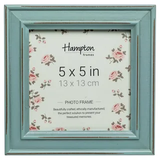 Hampton Frames | Paloma Fotorahmen 13x13cm, Blau, Holz | Quadratisch, Glasöffnung, Wand- und Tischaufstellung | Stilvoller Bilderrahmen für Zuhause oder Büro