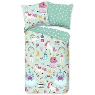 Good Morning Bettwäsche Fantastic 135 x 200 cm Renforce Grün Mint