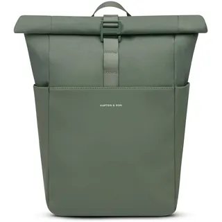 Kapten & Son Rucksack Basic Dusty Green 16-18 L | Rolltop Rucksack Damen & Herren Grün | Handgepäck Rucksack mit 14'' Laptopfach | Vegan & Wasserabweisend