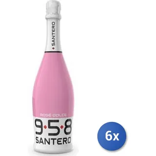 6x Santero Spumante Rose Süß 750 Ml Flasche aus Glas