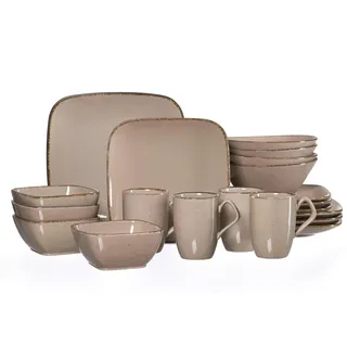 Ritzenhoff Breker Kombiservice , Braun , Keramik , 20-teilig , Uni , 375 ml,625 ml , Lfgb , handbemalt , Geschirr, Geschirrsets, Kombiservice