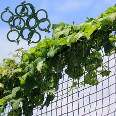 GARDENIX® 2x10 m Ranknetz Rankhilfe Tomaten, Gurken und Kletterpflanzen und 100 Stück Pflanzenclips (2x10 m, Schwarz)