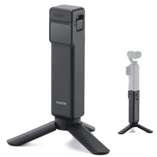 TILTA Osmo Pocket 4P/4/3 Akkugriff 5000mAh Batteriegriff,mit Mini-Stativ | Ergonomische Handhabung, Usb-C-Schutzkappe, One-Touch, Leicht & Tragbar, Längere Laufzeit,Für Vlogging&Ganztagsaufnahmen