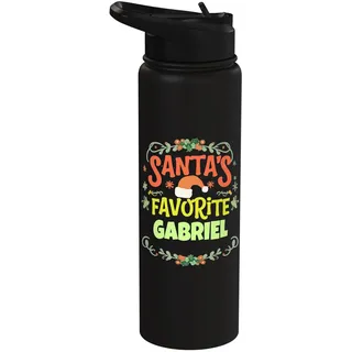 Weihnachtsmann Favorite Gabriel Weihnachten Gabriel Name personalisiert Stainless Steel Insulated Water Bottle