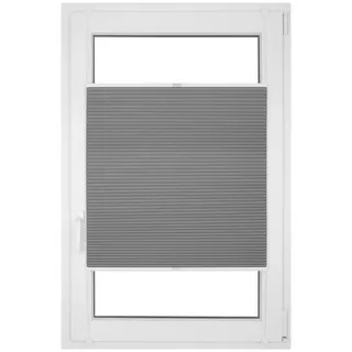 RENA Wabenplissee Thermo Plissee ohne Bohren Verdunklungsplissee Blickdicht Fenster Balkonfenster Balkontür Verdunkelung Sonnenschutz Innen Sichtschutz Hitzeschutz Grau 80x200 cm