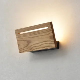 ouglres Wandleuchte Innen Holz,Led Wandlampe Schlafzimmer Bett,Modern Wandleuchte mit Schalter,Flache Wandlampen für Flur,Bett,Gästezimmer,Hotel,Nachttischlampe Wand 8w 3000K Warmweiß,1pcs